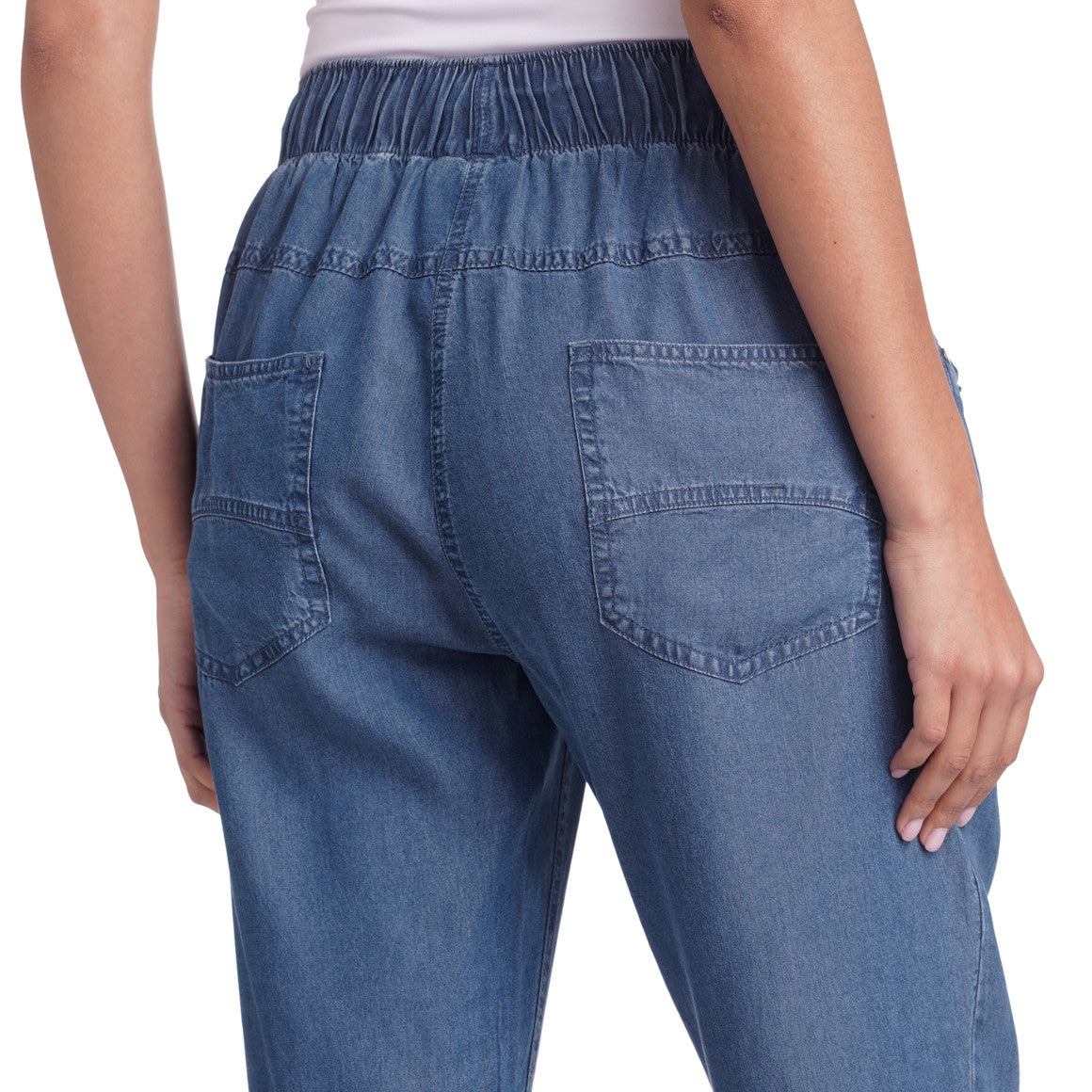 Women's trousers in denim look