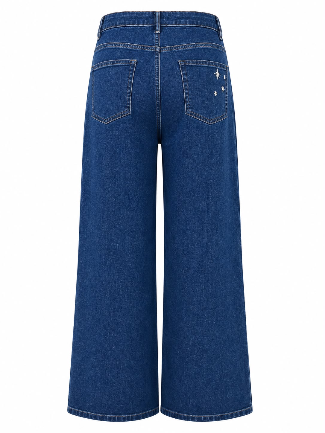 WIDE LEG JEANS WITH EMBROIDERED STARS