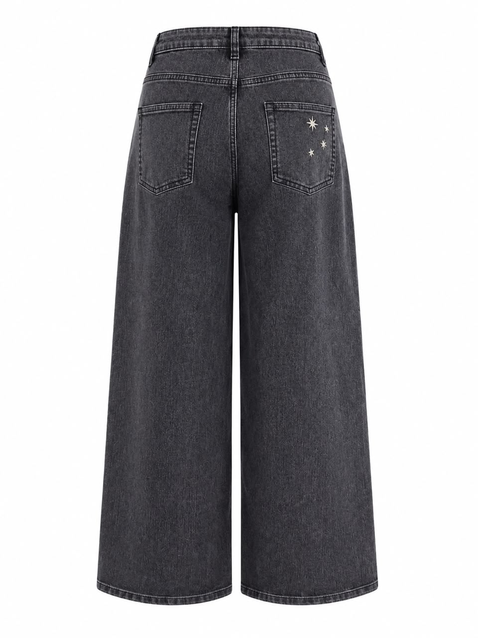 WIDE LEG JEANS WITH EMBROIDERED STAR
