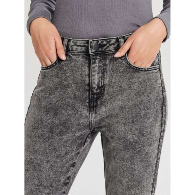 Crop High Waist Jeans With Side Stripes