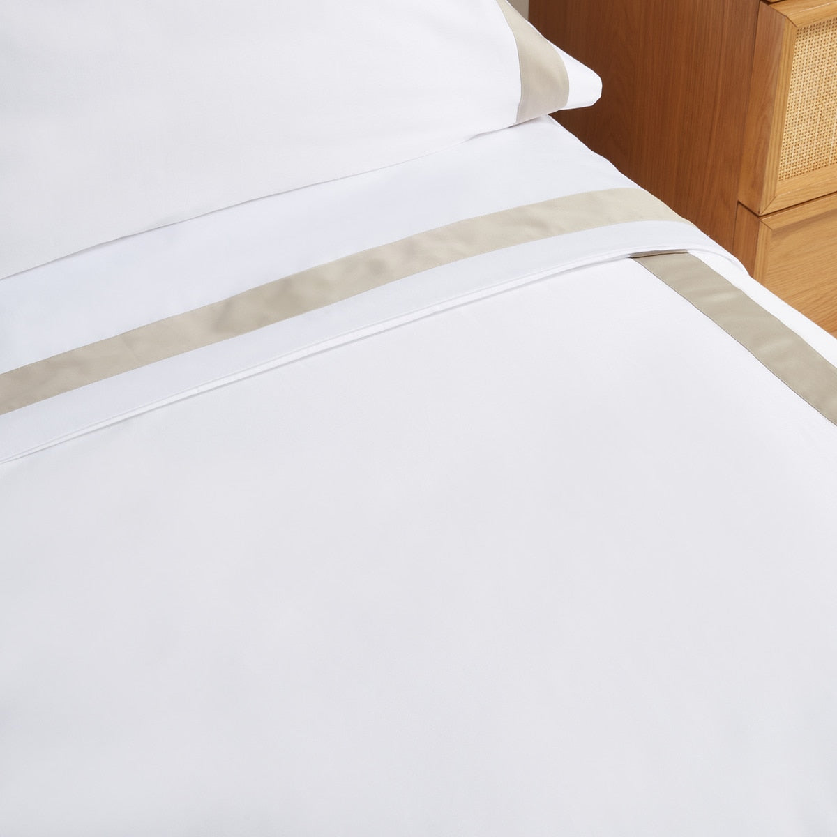 Banded Sateen cotton satin sheet set