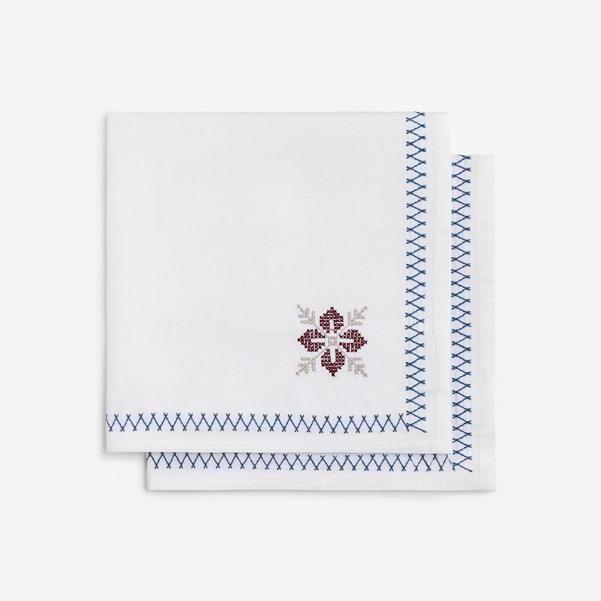 Set of 2 Cross Stitch cotton napkins