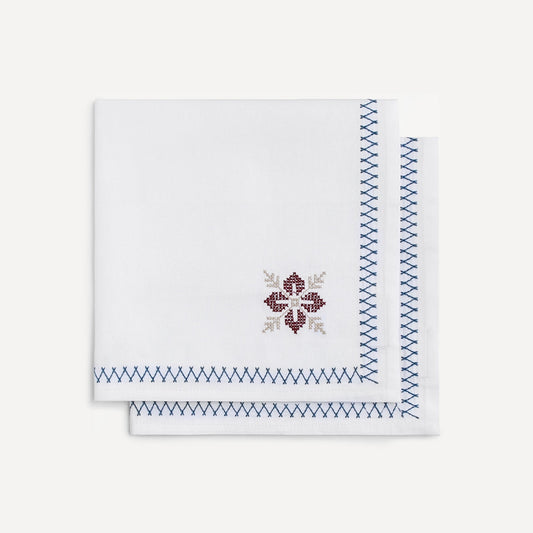 Set of 2 Cross Stitch cotton napkins