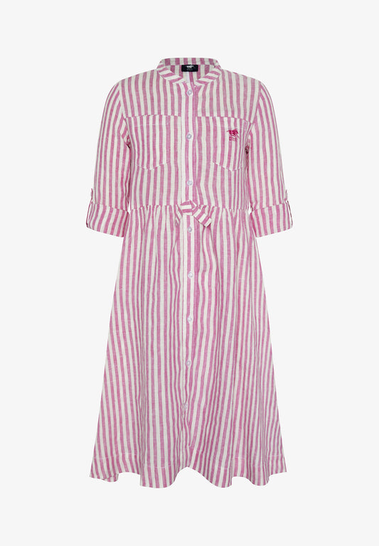 Shirt dress - pink white