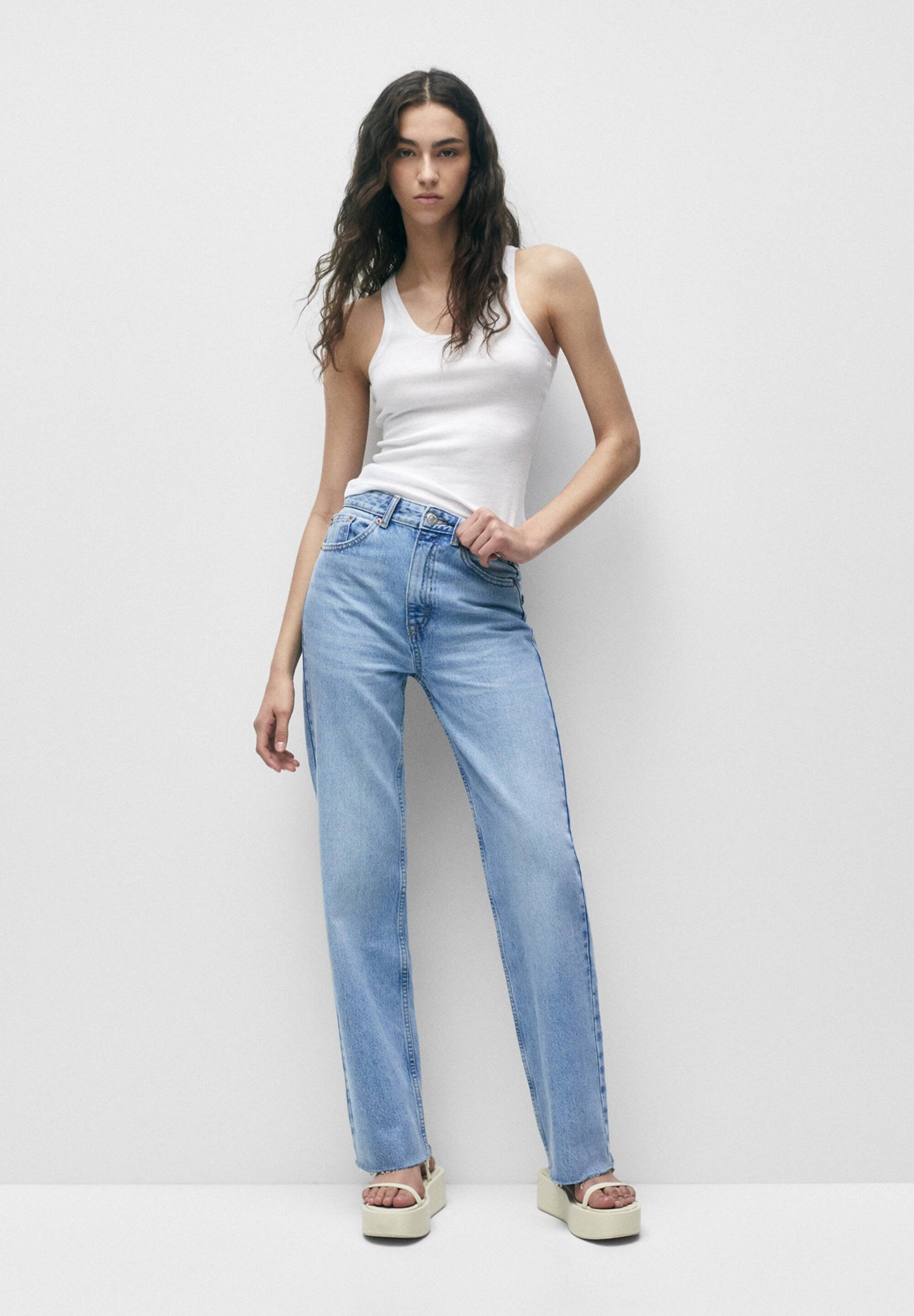 Straight leg jeans
