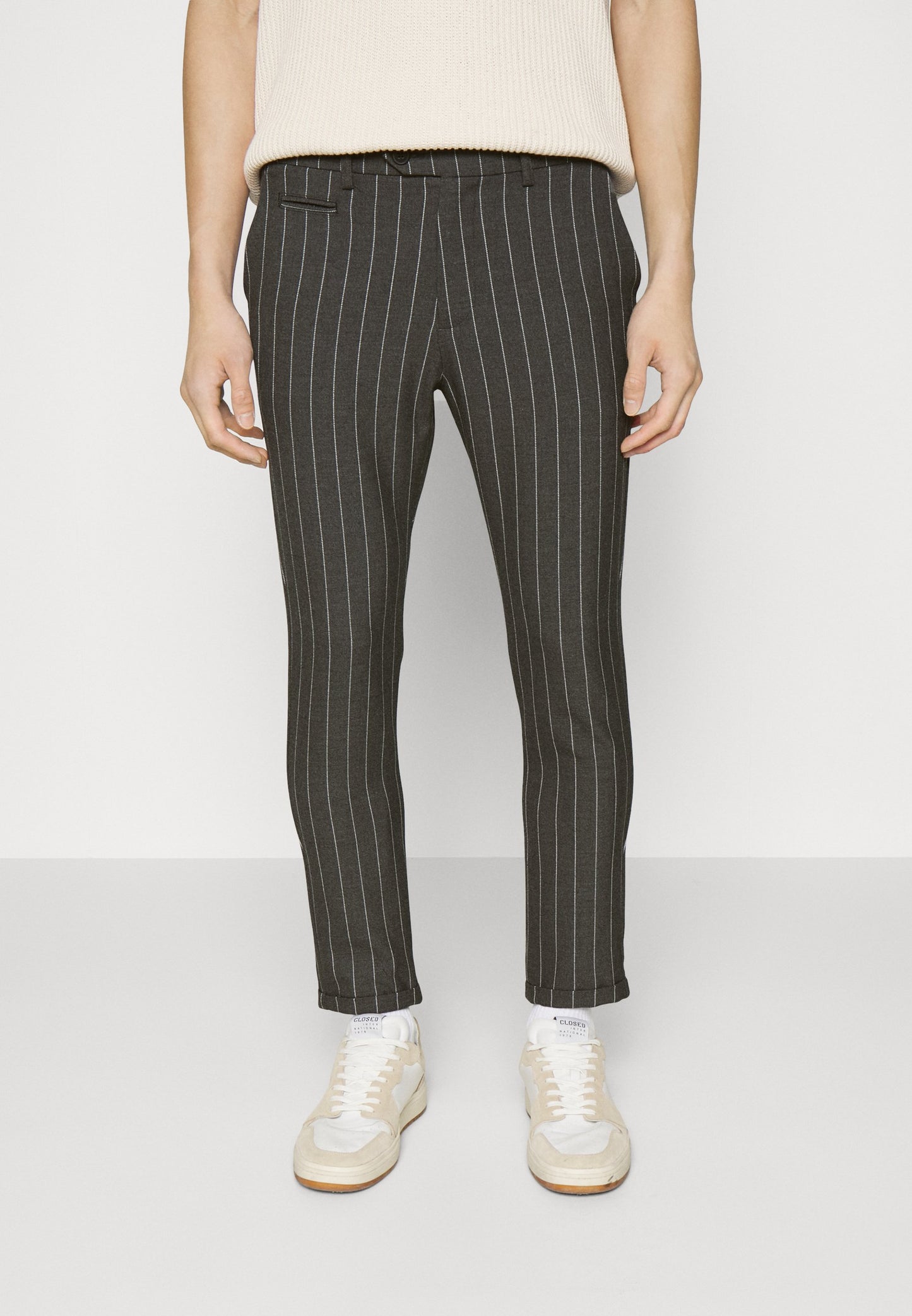 PINSTRIPE SUIT PANTS - Trousers