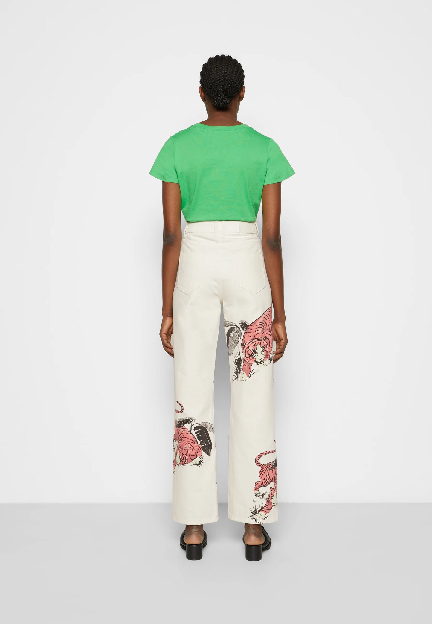 Relaxed fit jeans tiger print