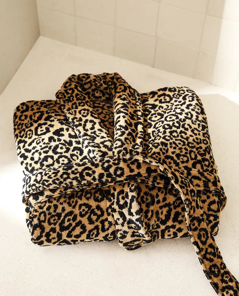 LEOPARD JACQUARD BATHROBE