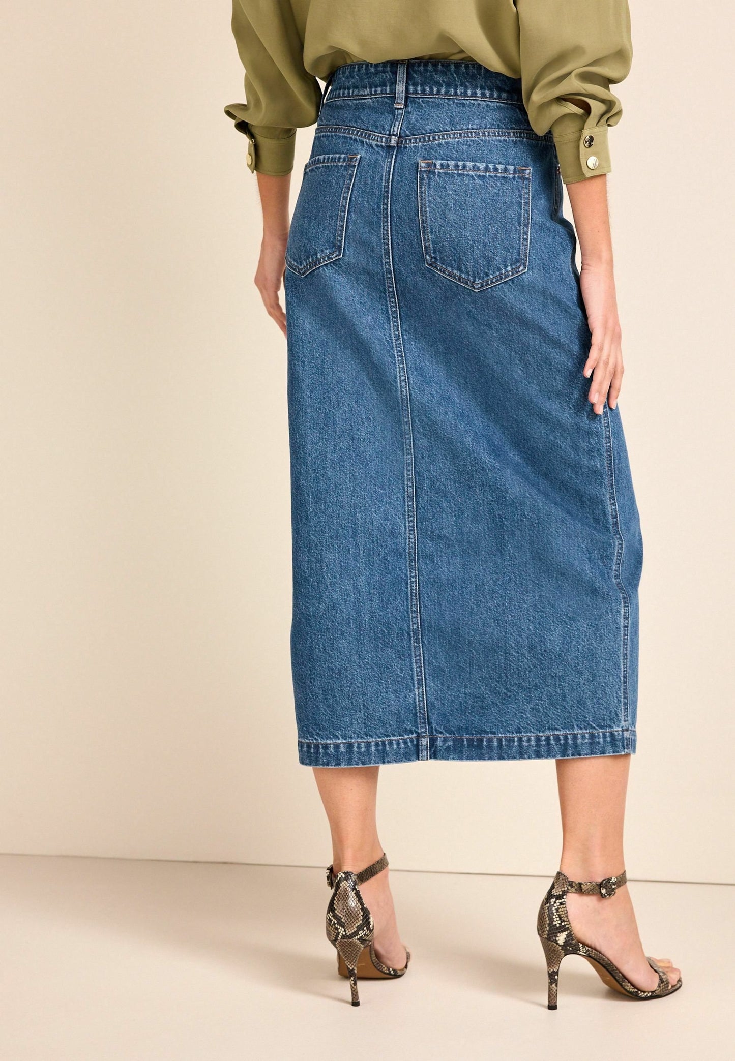 MIDI PETITE - Denim skirt