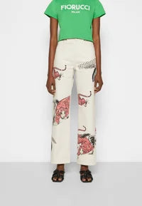 Relaxed fit jeans tiger print