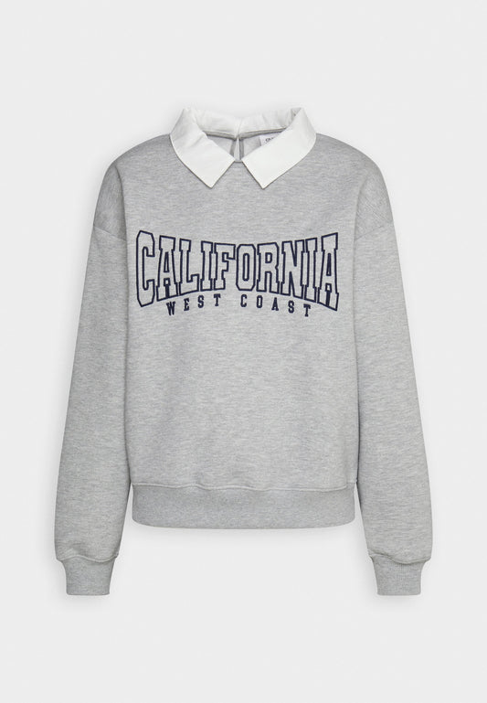 POLONECK WITH COLLAR AND EMBROIDERY - Sweatshirt