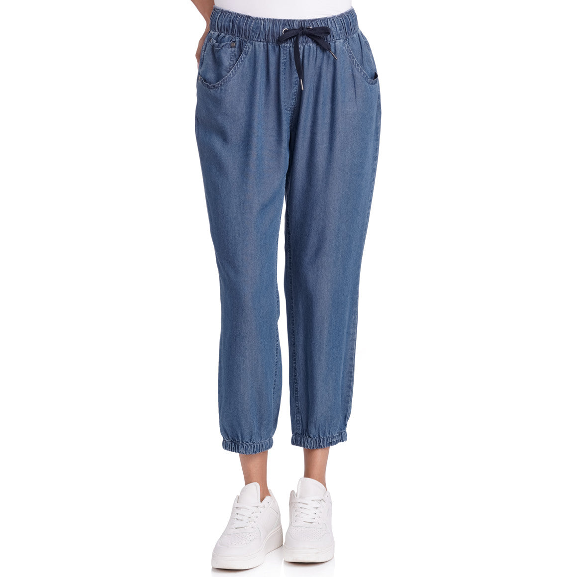 Women's trousers in denim look