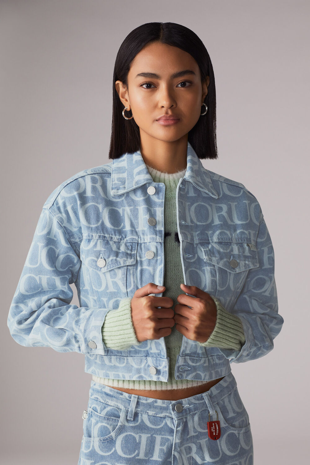 Laser Monogram Denim Jacket Blue