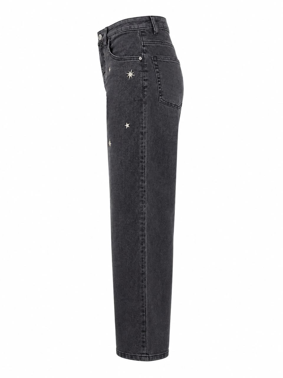 WIDE LEG JEANS WITH EMBROIDERED STAR