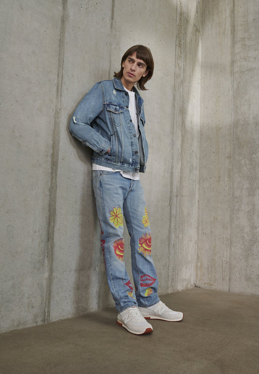 CRAZY LEGS - Straight leg jeans - indigo pattern