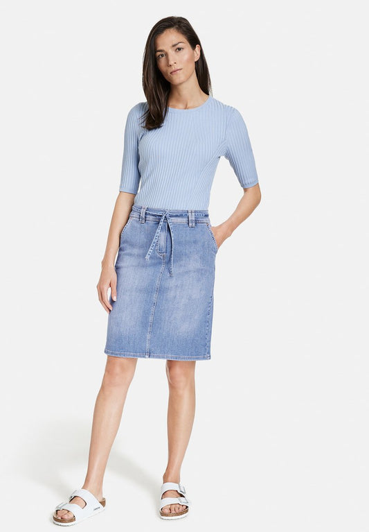 With WASHED-OUT EFFECT - Denim skirt
