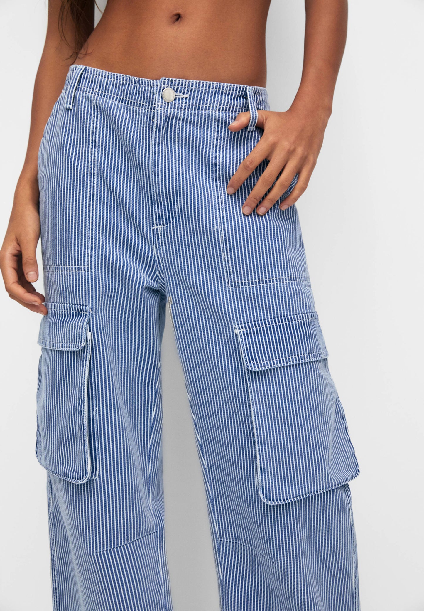 STRIPED - Cargo trousers