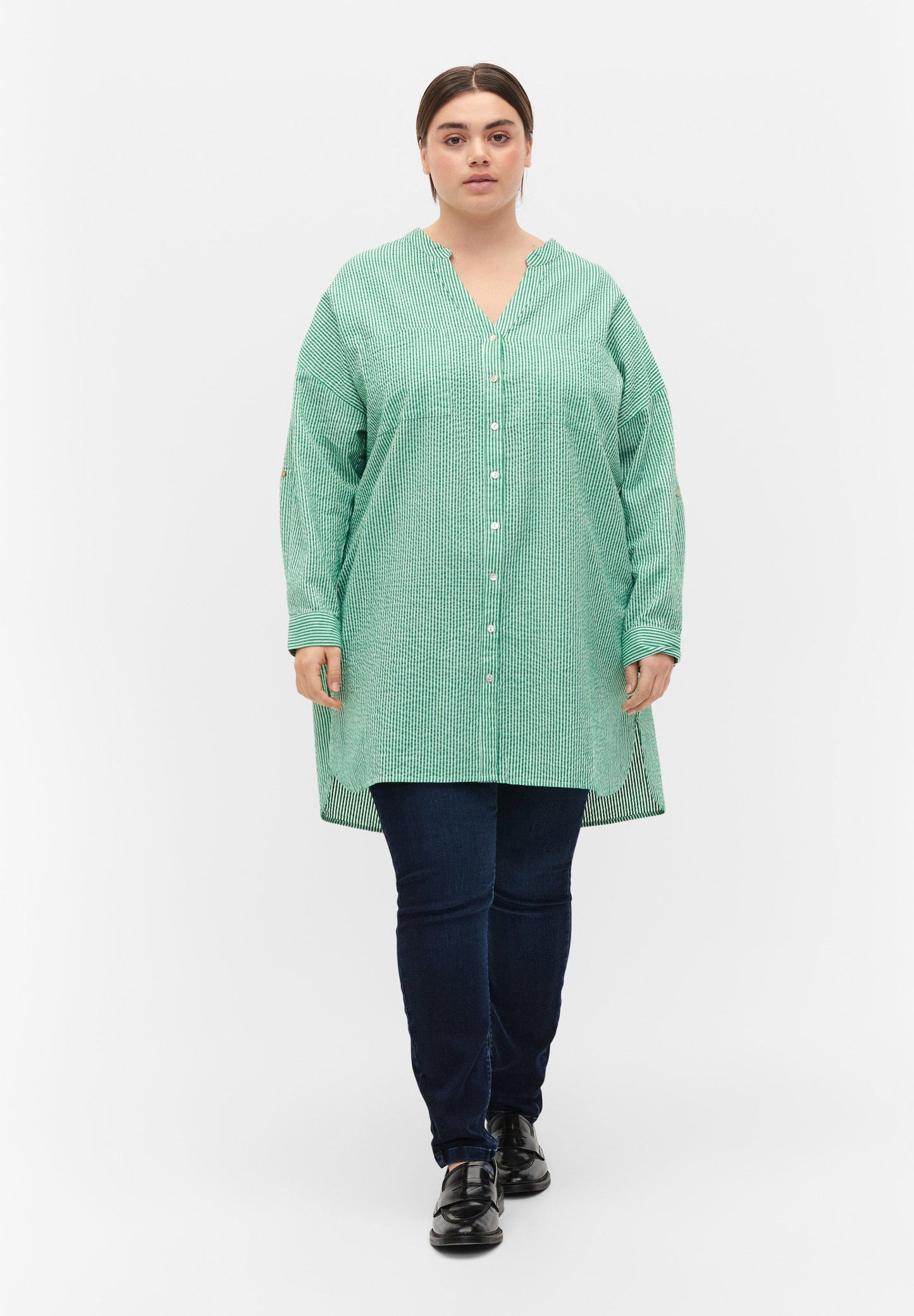 WITH 3/4 SLEEVES - Button-down blouse