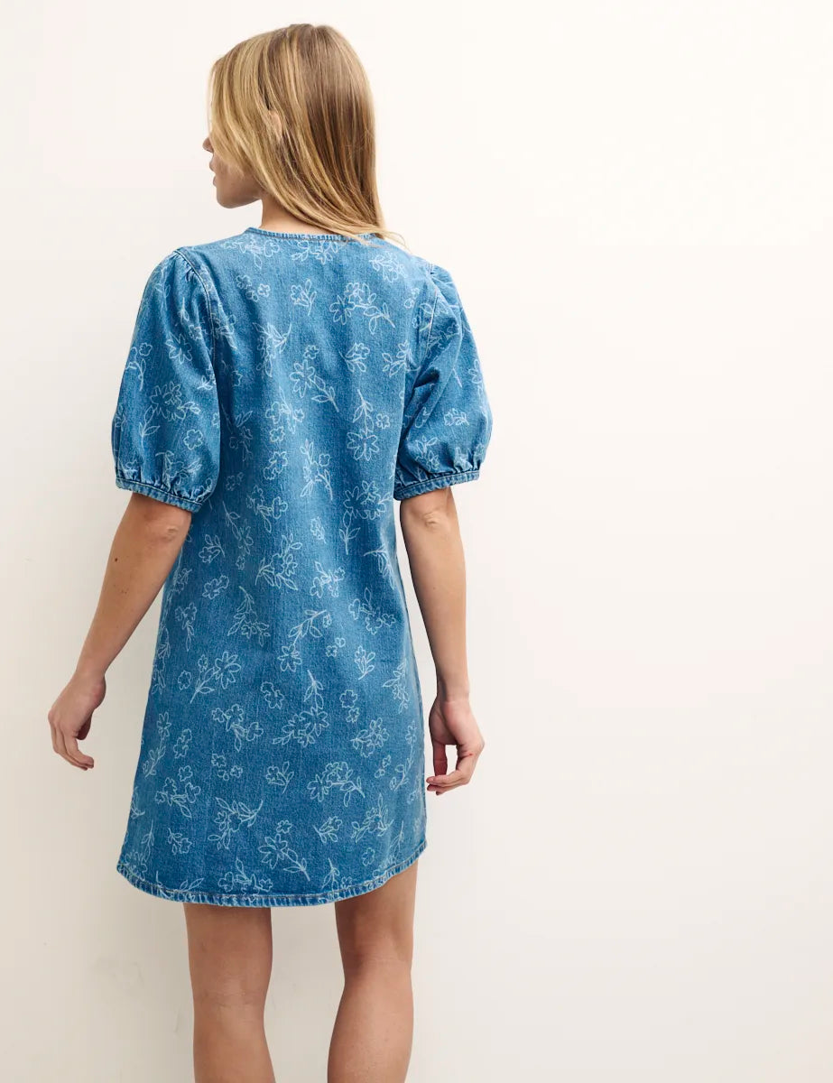 Denim Puff Sleeve Charli Mini Dress
