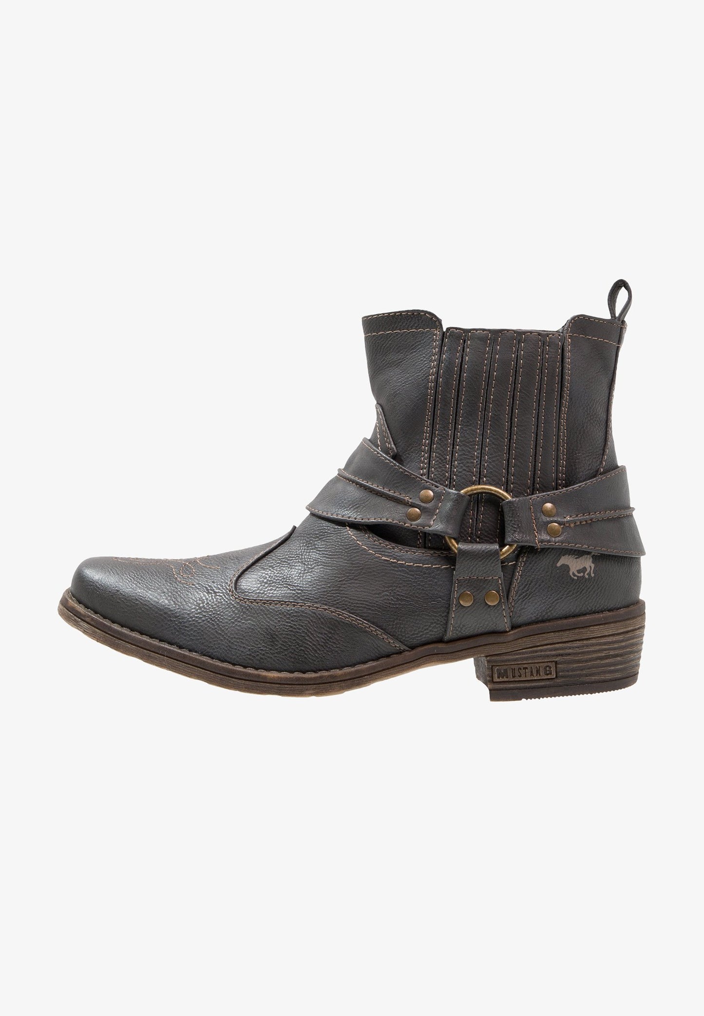 Cowboy/biker ankle boot