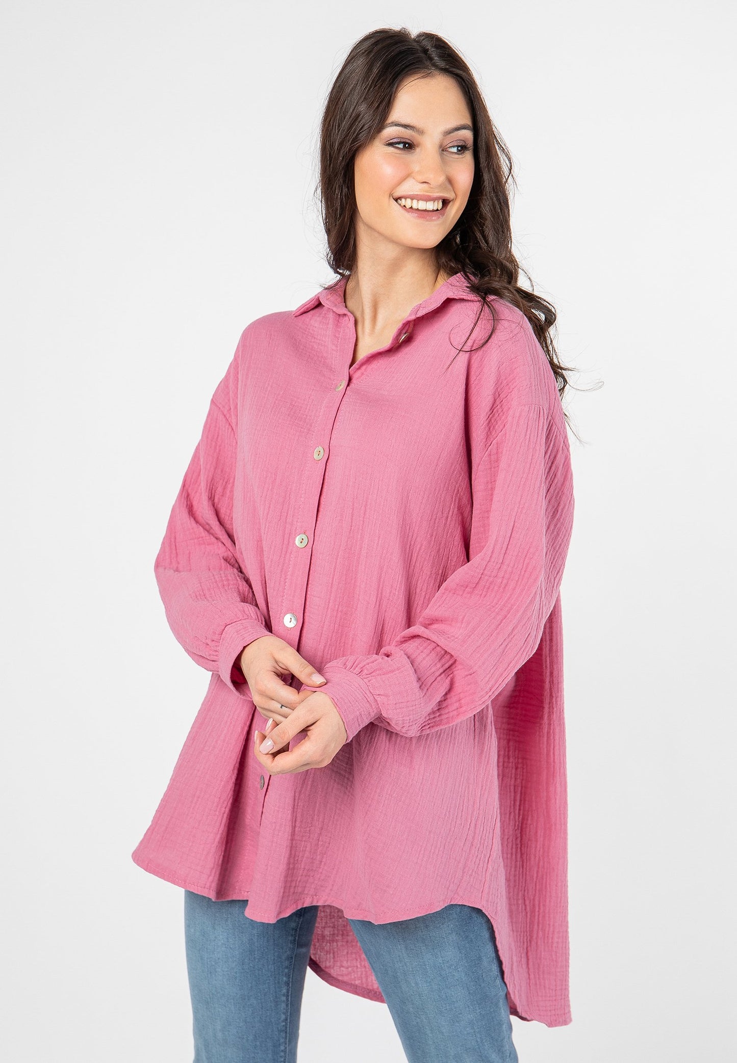 MUSSELIN LONG - Button-down blouse