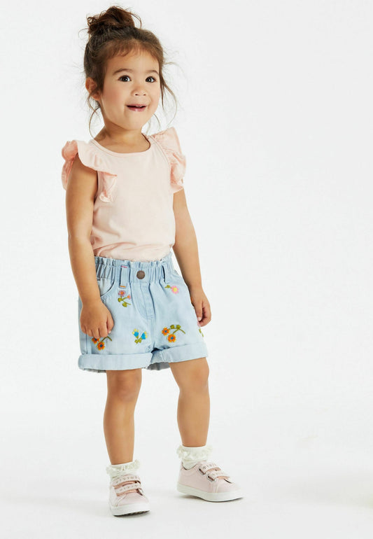 EMBROIDERED FLOWER STANDARD - Denim shorts