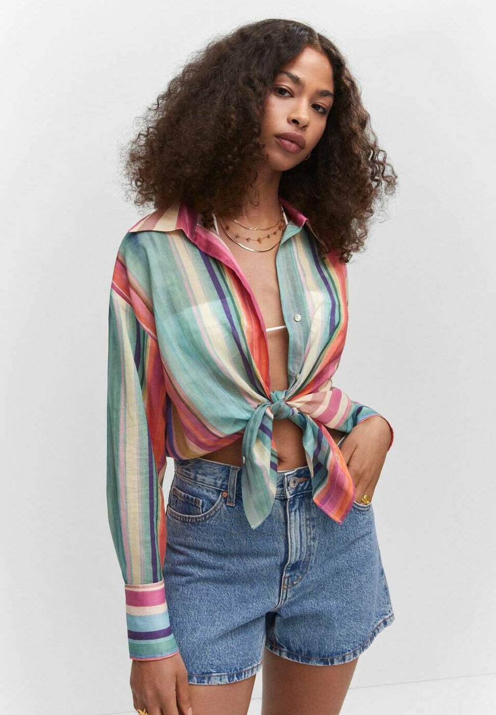 Button-down blouse