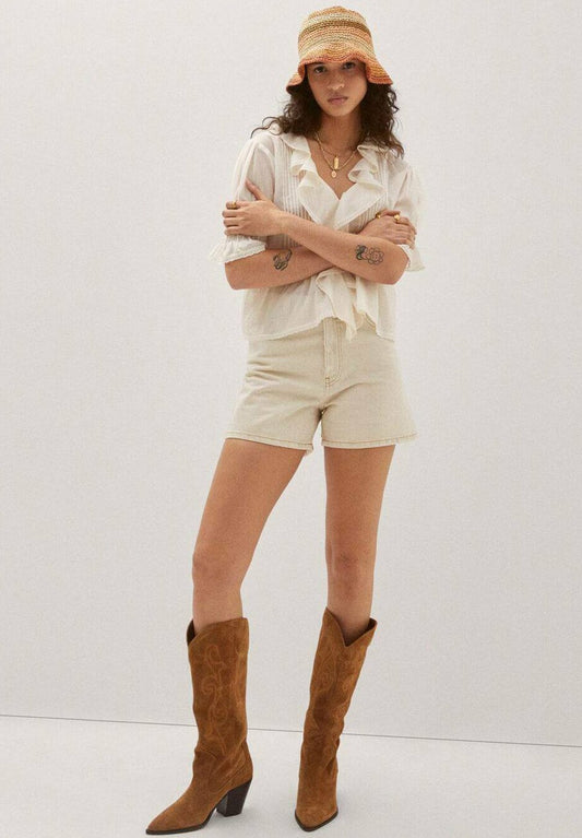 Denim shorts - Sand