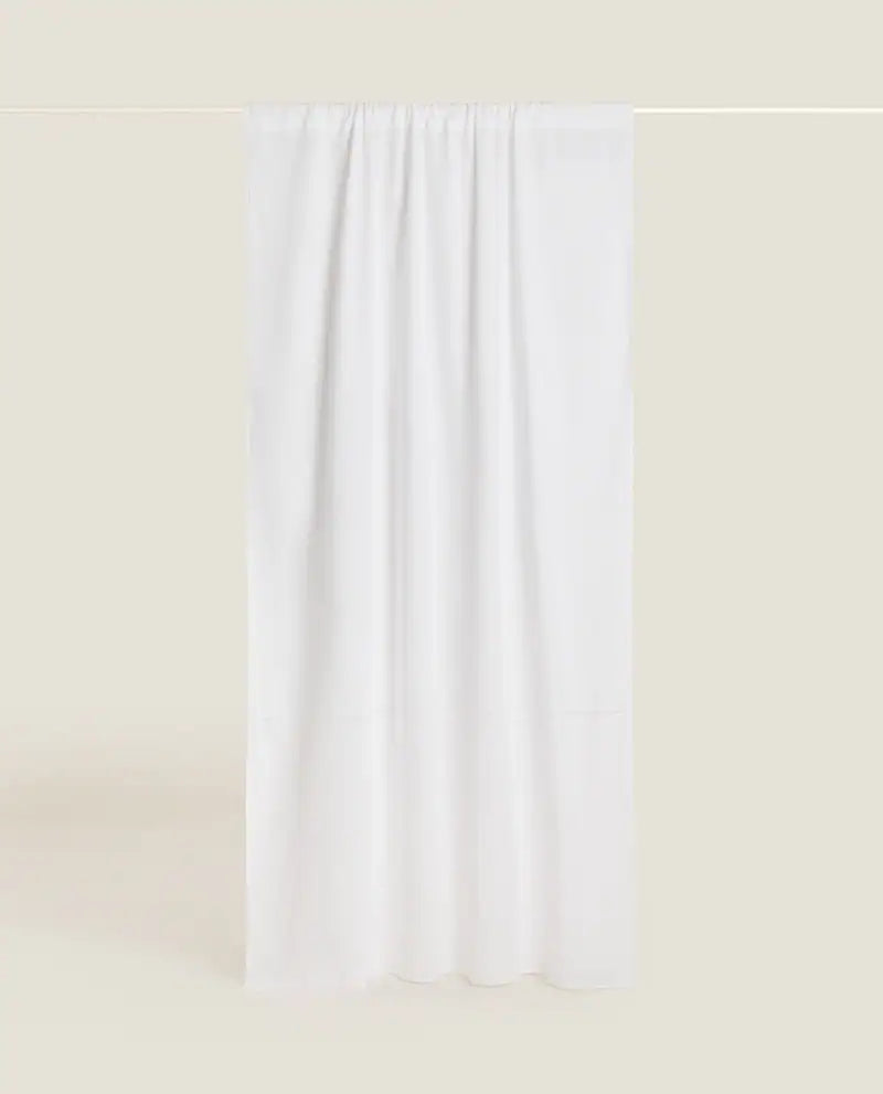 HEMSTITCHED LINEN CURTAIN