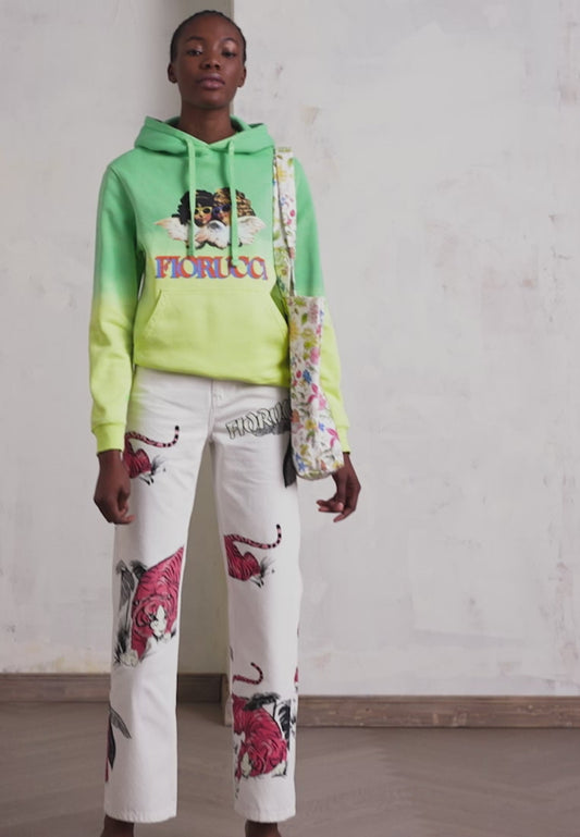 Relaxed fit jeans tiger print