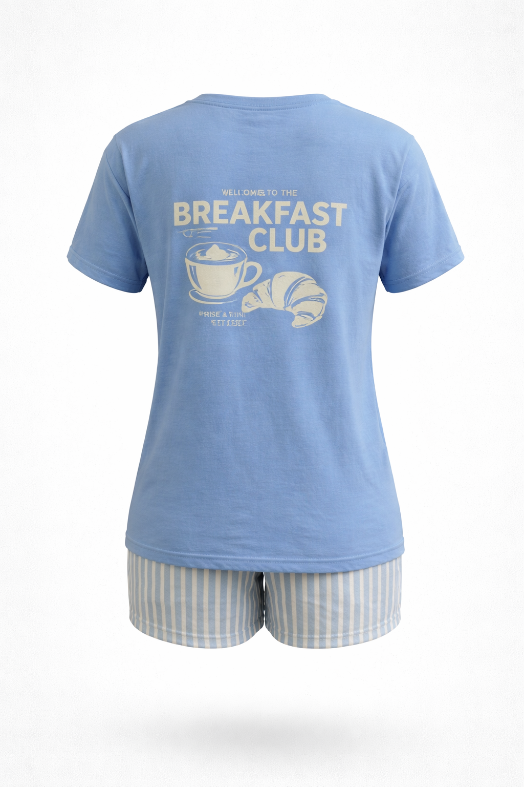 Cotton T-Shirt with Striped Shorts
