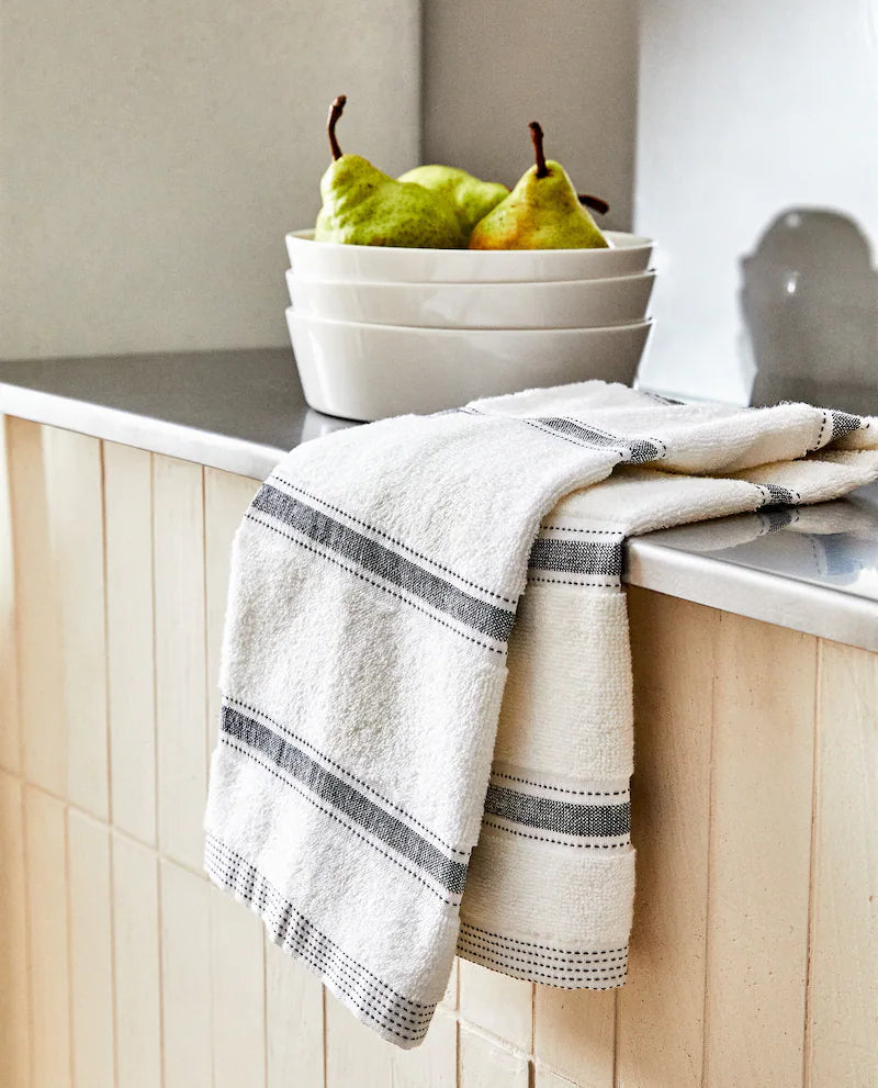 STRIPED COTTON TERRYCLOTH TEA TOWEL