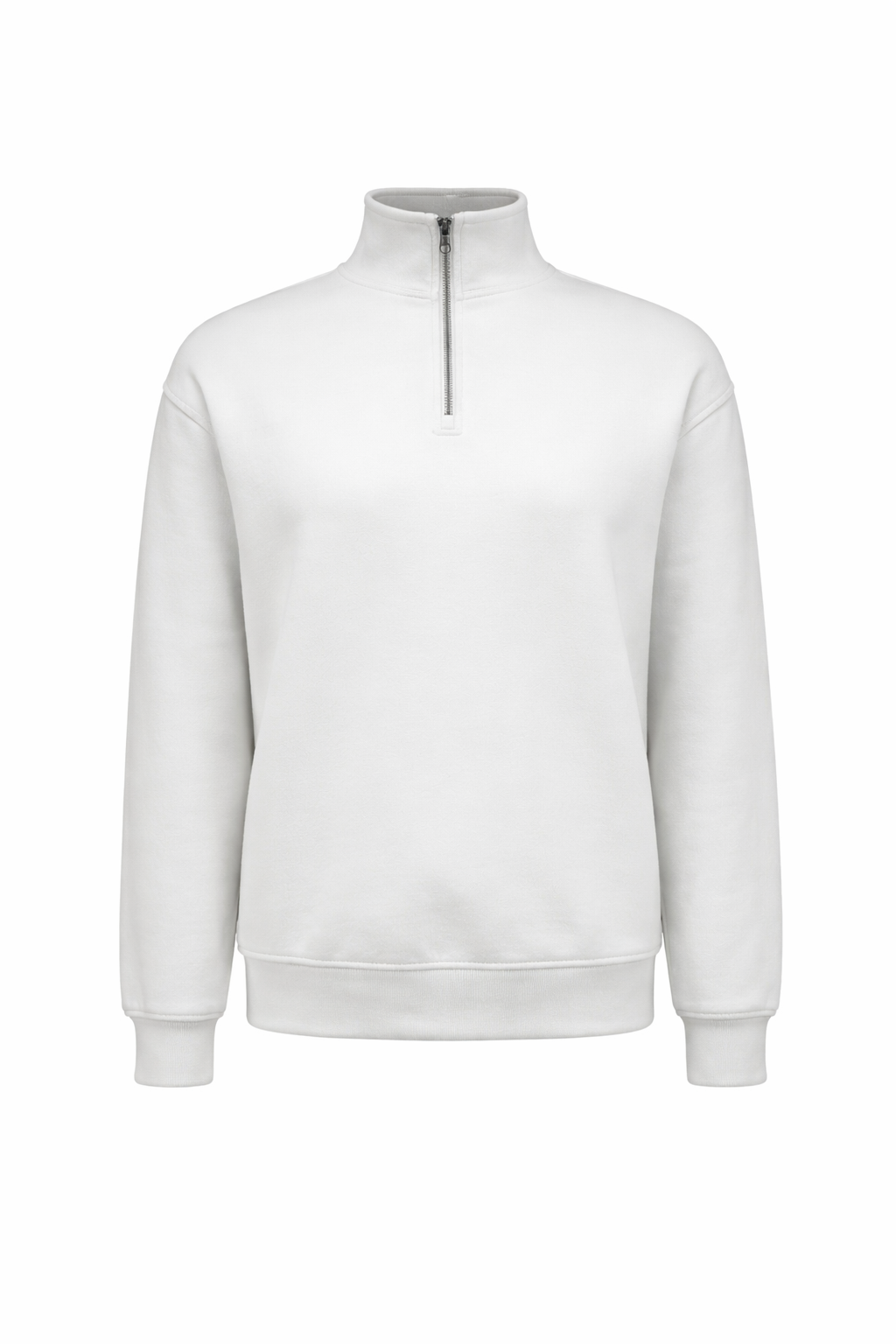 Zipper Sweatshirt In White
