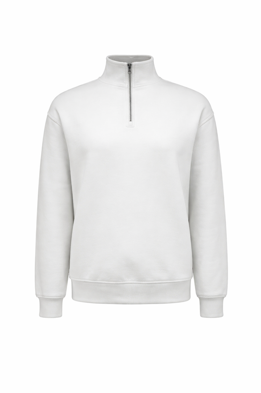 Zipper Sweatshirt In White