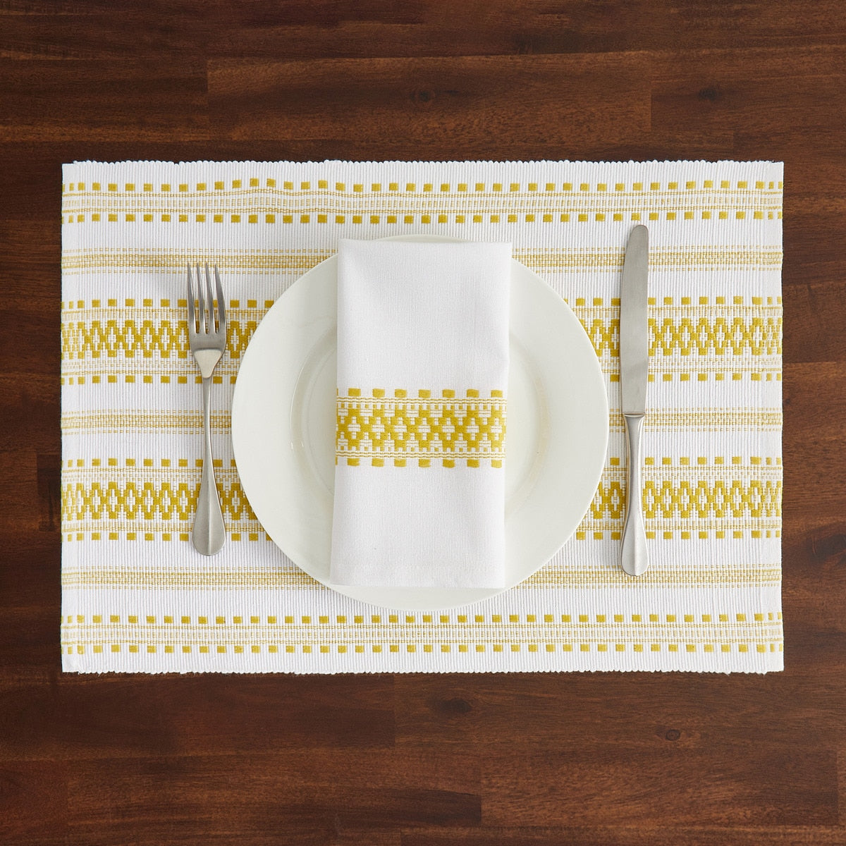 Cotton place mat and napkin set