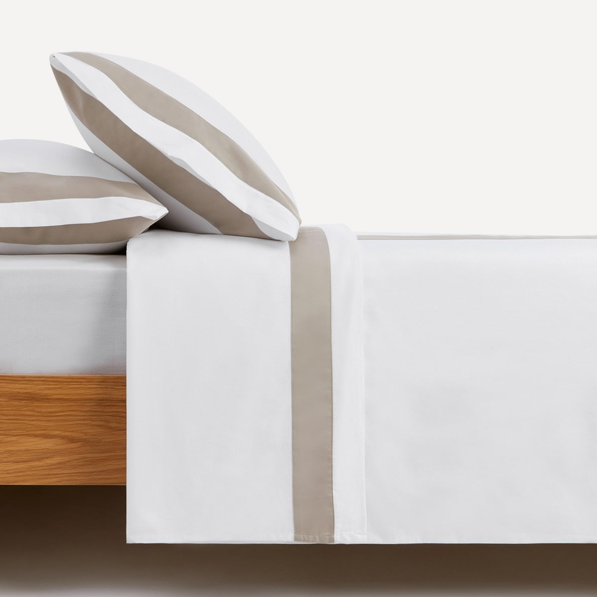 Banded Sateen cotton satin sheet set