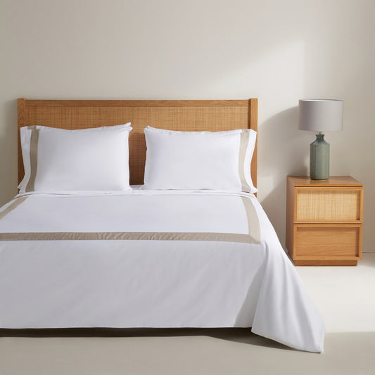 Banded Sateen cotton satin sheet set